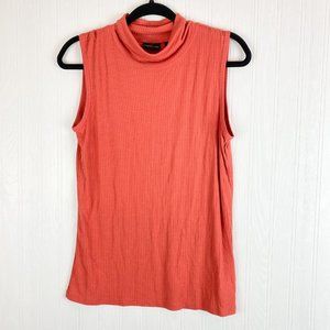 Rachel‎ Zoe orange sleeveless blouse size Large ribbed